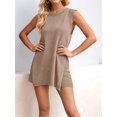 thumbnail image 4 of Women's Sleeveless Sweater Fit Tunic Tops 2 Piece Set Shorts Outfit Top for Summer Casual Beach Vacation Root Color XL, 4 of 8