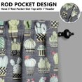 thumbnail image 5 of Colorful Cactus Curtains Set for Kitchen, 27.5x24 Inch Polyester Tier Valance Drapes, 3 Piece Set for Cafe, Small Window, Spring and Summer Decor, 5 of 6