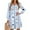 Light Blue, variant on Women's Printed Casual V-Neck Long Sleeve Mid-Length Dress Fashion Floral Pattern Comfortable Daily Wear with Elegant Design,White 2XL