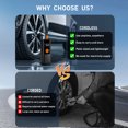 thumbnail image 6 of Tire Inflator Portable Air Compressor with Digital Pressure Gauge, 12V Smart Air Pump for Car Tires, Motorcycle, SUV, Electric Bike, Bicycle, Sports Balls with 10000mAh Battery & LED Light, 6 of 7