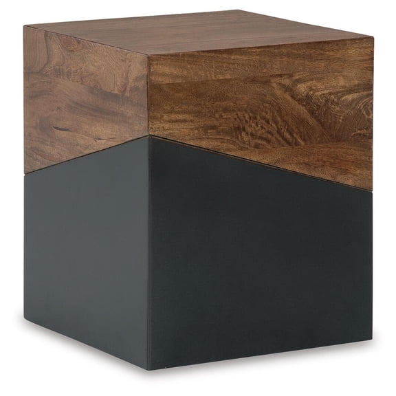 Signature Design by Ashley Contemporary Trailbend Accent Table Brown/Gunmetal