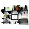 Wall Control Office Organizer Unit Wall Mounted Office Desk Storage and Organization Kit White Wall Panels and Black Accessories