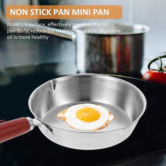 Hytrove Portable Small Frying Pan 4.7in Non-Stick Pan and Anti-Scald Cookware Set