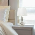 thumbnail image 3 of Lalia Home Glass Dollop Table Lamp with White Fabric Shade&amp;#44; Mercury, 3 of 4