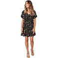thumbnail image 4 of Women's Dress Personalized Printing Drees Knee-length Short Sleeve Draped Dress, 4 of 5