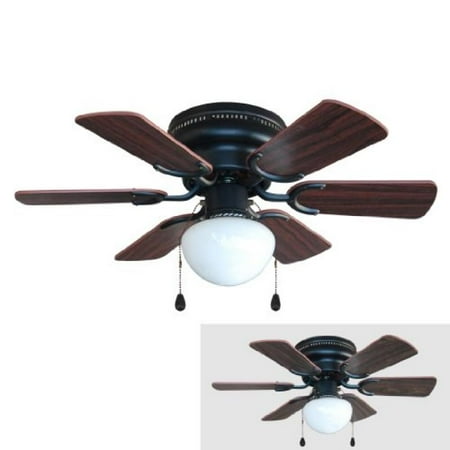 Oil Rubbed Bronze Wood Blade - Hardware House 17-4640 Arcadia 30-Inch Oil Rubbed Bronze Flush Mount Hugger Ceiling Fan, Cherry or Walnut Blades