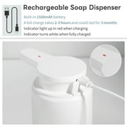 Automatic Foaming Soap Dispenser, Rechargeable Touchless Foam Hand Soap Dispenser for Bathroom, Soap Pump for Kitchen, Water-Resistant, Xmas Gift 10oz