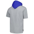 thumbnail image 3 of Men's Mitchell & Ness Heather Gray Los Angeles Dodgers Postgame Short Sleeve Pullover Hoodie, 3 of 3