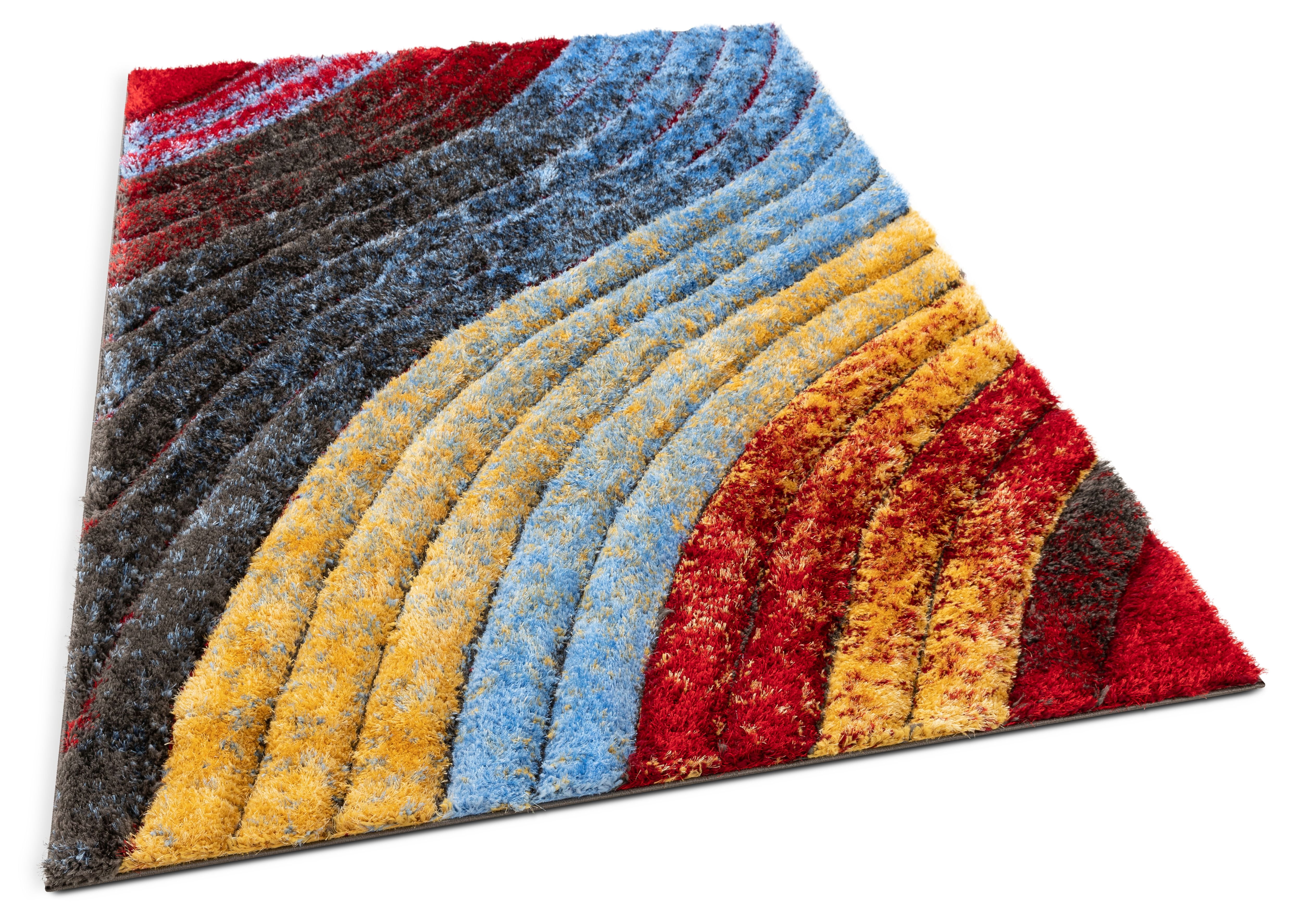 Well Woven San Francisco Mojave Red Modern Abstract 3'11" x 5'3" Area Rug