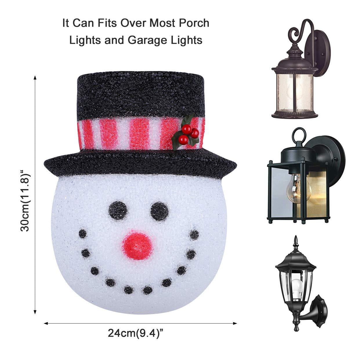 Details about   2x Snowman Porch Wall Light Cover Lamp Protector for Carnival Christmas Holiday 