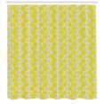 thumbnail image 3 of Spring Shower Curtain, Bicolor Floral Arrangement Seasonal Nature Illustration with Petal Blooms, Fabric Bathroom Set with Hooks, 69W X 84L Inches Extra Long, Yellow and Ivory, by Ambesonne, 3 of 3