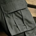 thumbnail image 5 of successthop Cargo pants for Mens and Big Mens Elastic Waist Solid Workwear with Multiple Pockets Zipper Casual Trousers, 5 of 6