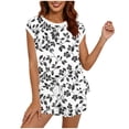 thumbnail image 2 of Gamivast Two Piece Outfits for Women Summer Floral Print Short Sleeve Top & Drawstring Shorts Sets Casual Vacation Beach Wear Lightweight Loungewear, 2 of 5