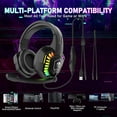 thumbnail image 4 of Ajazz Over-Ear USB Gaming Headset with Noise Canceling Mic, Black, 4 of 9