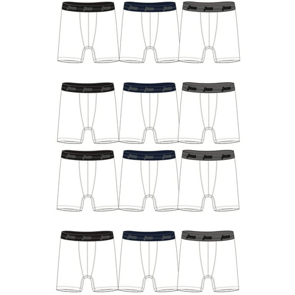 Penn Mens Performance Briefs, Boxer Briefs or Woven Boxers - 12-Pack Athletic Fit Breathable Tagless Underwear