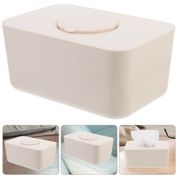 UPGRATOR Wipe Case for Bathroom Wet Tissue Box Beige Silicone 1Set