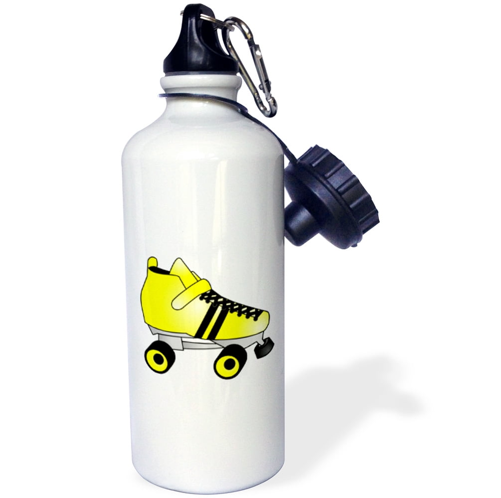 3dRose Skating Gifts Yellow and Black Roller Skate, Sports Water Bottle, 21oz by Supplier Generic