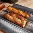 thumbnail image 5 of Molde para baguettes Bandeja para baguettes Molde para baguettes Moulle Horno Molde negro para pan con revestimiento antiadherente Molde perforado para hornear 4 baguettes francesas, 5 of 5