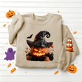 thumbnail image 6 of VKOYWKM Women's Halloween Print Crew Neck Sweatshirt Cute Spooky Graphic Sweatshirts Oversized Long Sleeve Sweatshirts Fall Pullover, 6 of 6
