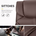thumbnail image 5 of Homall Mid Back Executive Office Chair Swivel Computer Task Chair with Armrests, Ergonomic Leather-Padded Desk Chair with Lumbar Support, Brown, 5 of 7