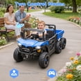 thumbnail image 2 of 2-In-1 24V 440W Kids Ride On Electric Dump Truck Car with Parental Remote, 4WD Electric Car with Anti-Collision Bar, Ride on Toy with Bluetooth/MP3, Gift for Kids Boys Girls Aged 3-5, Blue, 2 of 8