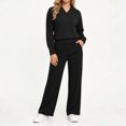 thumbnail image 5 of Mifsaly Plus Size Womens Sweatsuits 2 Piece Set V Neck Sweatshirts and Wide Leg Pants Fall Winter Going Out Athletic Gym Lounge Matching Outfits, 5 of 7