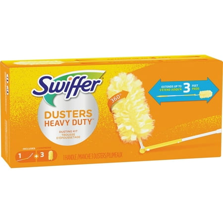 Swiffer Dusters Heavy Duty Extendable Handle Starter Kit (1 Handle, 3 Dusters)