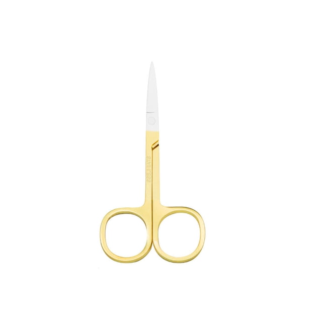 Vogacara Alicates para cutículas de uñas Tijeras de acero inoxidable Galvanoplastia Recortadora de cejas plantillas de cejas Rocíe Oro Vogacara CE011500-08