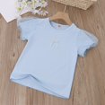 thumbnail image 1 of Ropa para niñas pequeñas de 0 a 6 años, camiseta de algodón de verano, camiseta infantil de manga corta, camisetas con lazo de dibujos animados bonitos, camiseta para niños de 100cm Gao Jinjia LED, 1 of 2