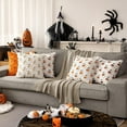 thumbnail image 6 of Halloween Pumpkin Ghost Pillow Covers 18x18 Set of 2, White Soft Plush Faux Fur Farmhouse Throw Cushion Cases for Holiday Home Decorations, 6 of 7