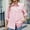 Pink, variant on SDNall Womens Fashion Casual Solid Color Long Sleeved Lapel Button Pocket Shirt