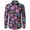 Orange@GC@, variant on CONZONE Mens 70S Disco Buttons Down Shirts Long Sleeve Hippie Shirts for Men Trendy Floral Graphic Lapel Soft Lightweight Tops