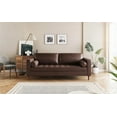 thumbnail image 4 of Modern Mid-Century PU Leather 3-Seat Sofa 82.25"×32"×33.25", Tufted & Solid Wood Legs, 4 of 15