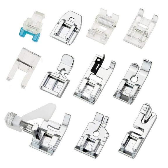 11PCS Presser Feet Kit Household DIY Spare Parts for Brother Singer Janome Toyot