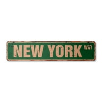 NEW YORK Vintage Plastic Street Sign NYC city Manhatten Broadway Times | Indoor/Outdoor |  30" Wide