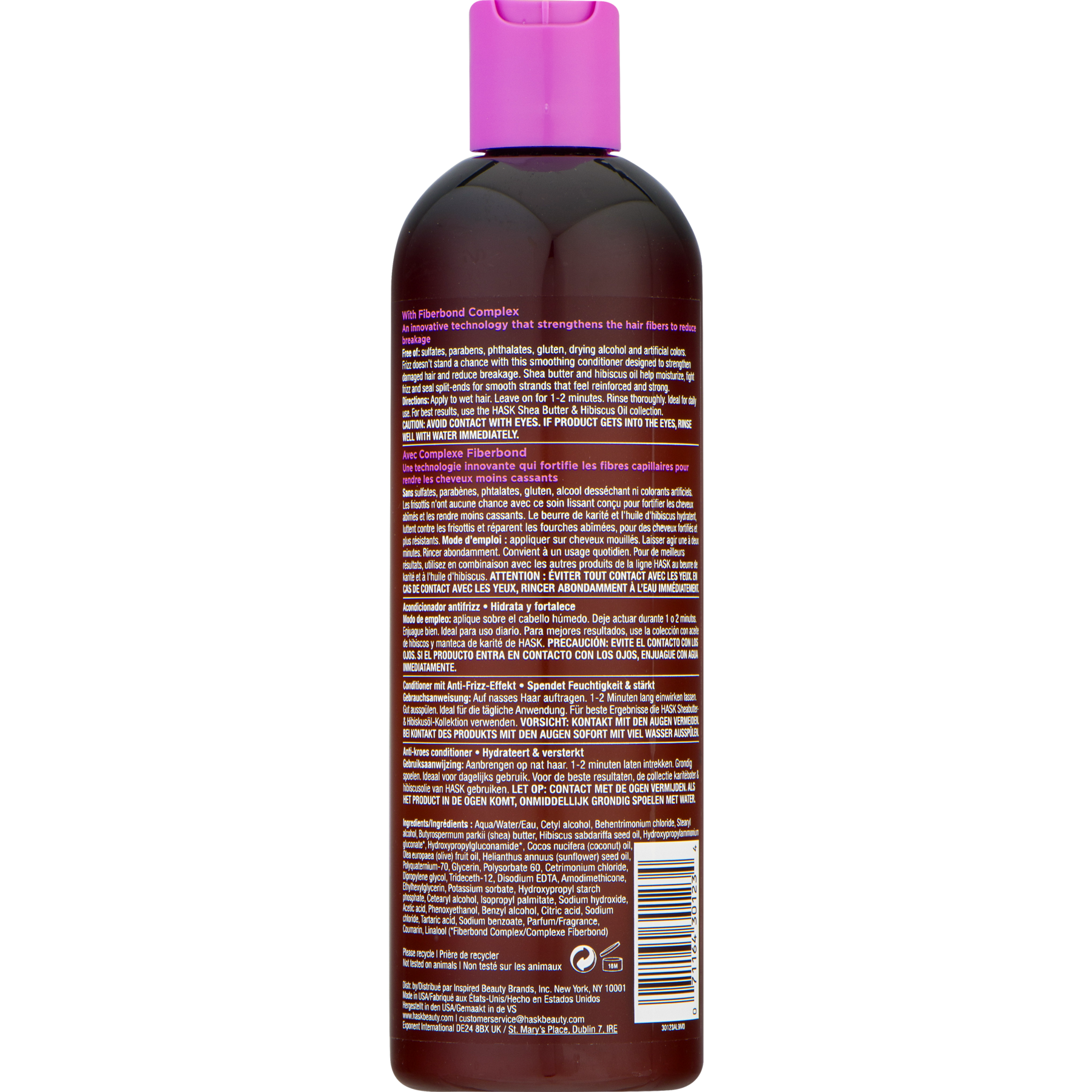 HASK Anti-Frizz Conditioner Sulfate Free Shea Butter and Hibiscus Oil, 12 fl oz - image 5 of 11