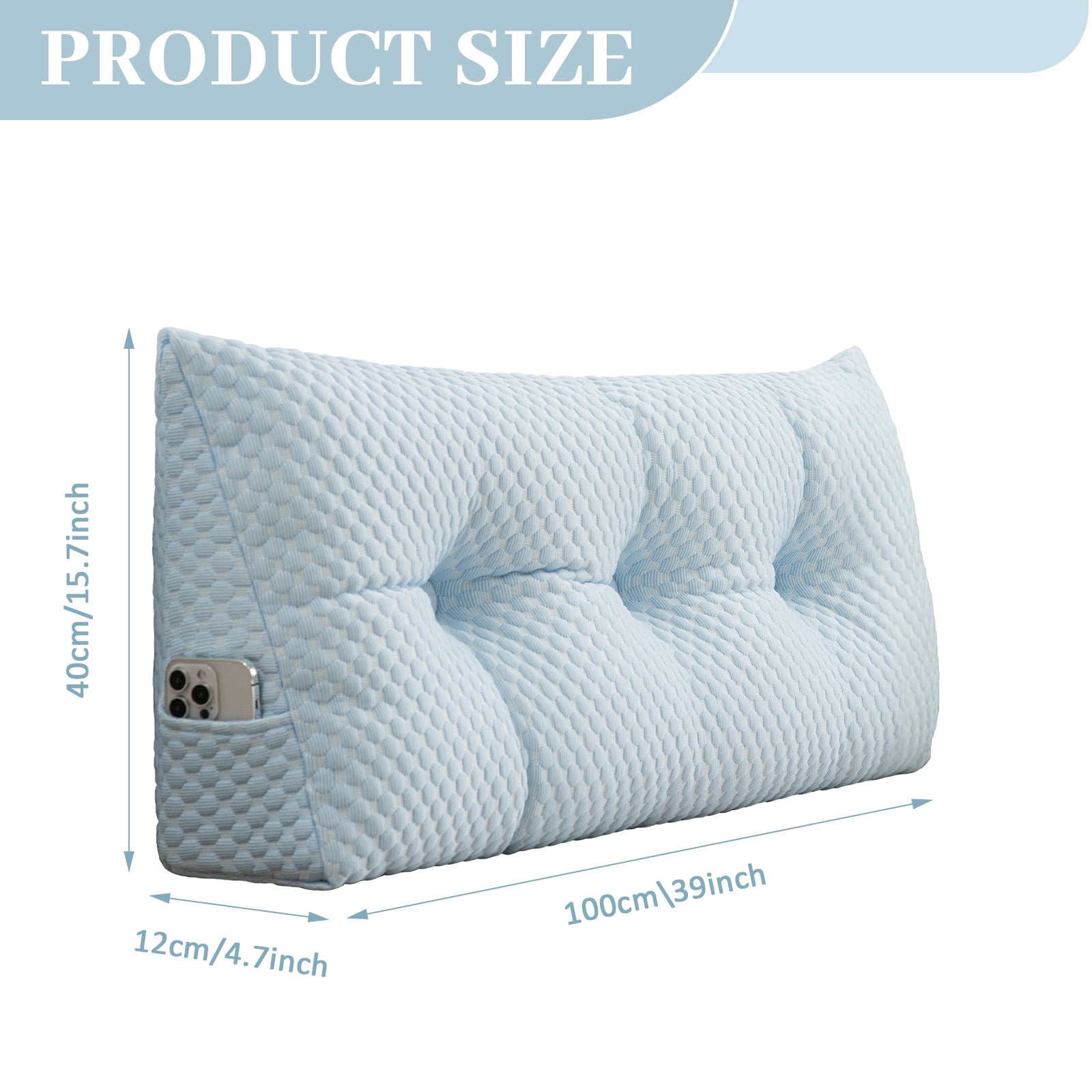 Lovote Comfort Wedge Headboard Pillow - Plush Supportive Backrest for Reading & Relaxing