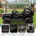 thumbnail image 6 of Arnahaishe 24V Ride On Car Toy, Electric Jeep with Remote Control, LED Light, USB and Bluetooth for Kids of 3-8, Black, 6 of 7