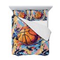 thumbnail image 7 of Abstract Basketball, Twin XL Size Down Alternative Comforter, Lightweight Comforter Quilt Bedding Set with Pillow Shams Contemporary Rainbow Street Art All Seasons Bed Comforter Duvet Insert 68"x98", 7 of 7
