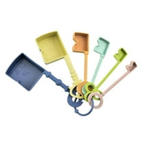 GOOHOCHY Measuring Spoons for Kitchen Use Stackable Plastic Spoon Set with Scale 6 Pieces Assorted Color