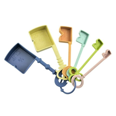 GOOHOCHY Measuring Spoons for Kitchen Use Stackable Plastic Spoon Set with Scale 6 Pieces Assorted Color