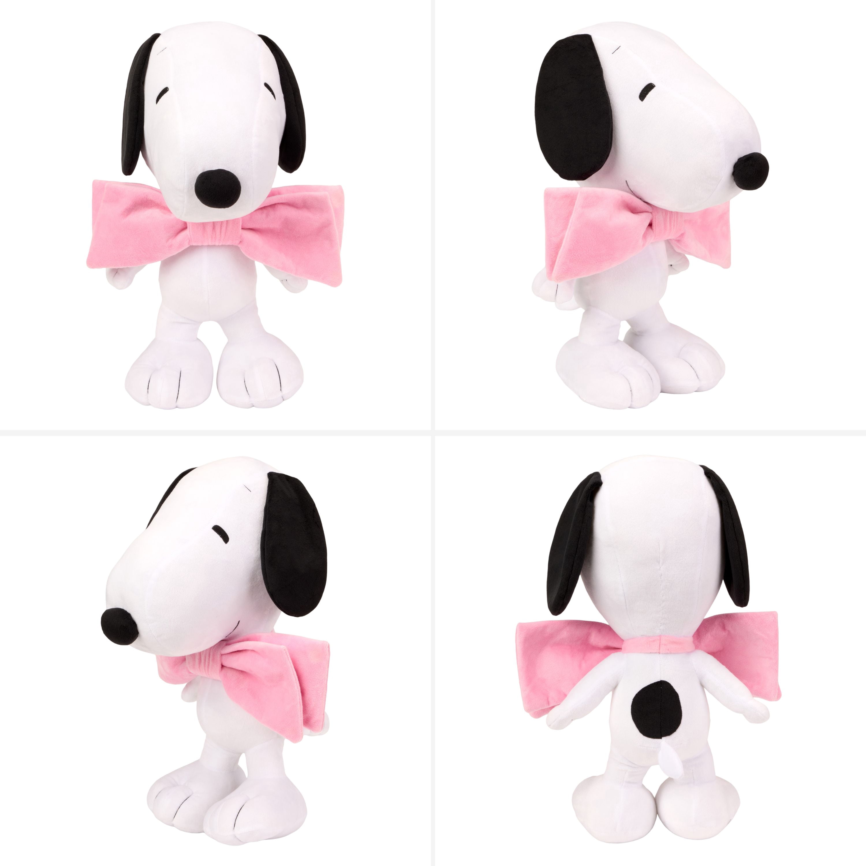 Peanuts Snoopy Kids Pink Bow Bedding Plush Cuddle and Decorative Pillow Buddy, Sanrio