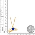 thumbnail image 3 of Gem Stone King 0.51 Ct Blue Created Sapphire 18K Yellow Gold Plated Silver Pendant with Chain, 3 of 4
