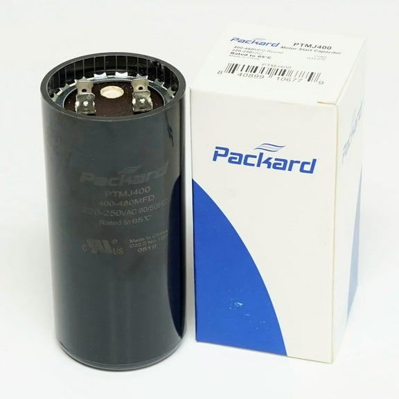 Packard PTMJ400 Motor Start Capacitor. 400-480 MFD UF / 220-250 VAC