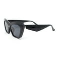 thumbnail image 3 of Womens Mod Thick Plastic Cat Eye Oversized Fashion Sunglasses All Black, 3 of 4
