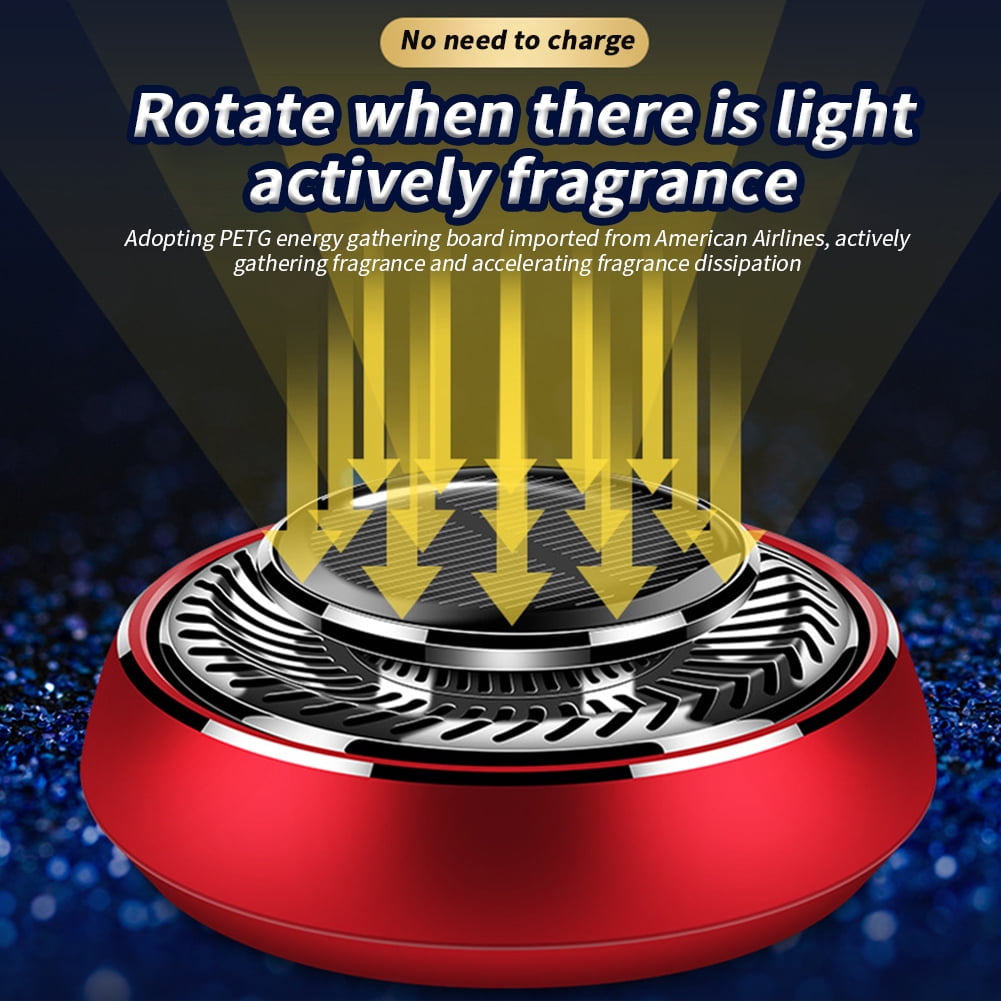 Ladcaser Solar Rotating Car Oil Diffuser, Auto Air Freshener Ornament, Aromatherapy Diffuser For Home Office Interior Perfume Ornaments Accessories