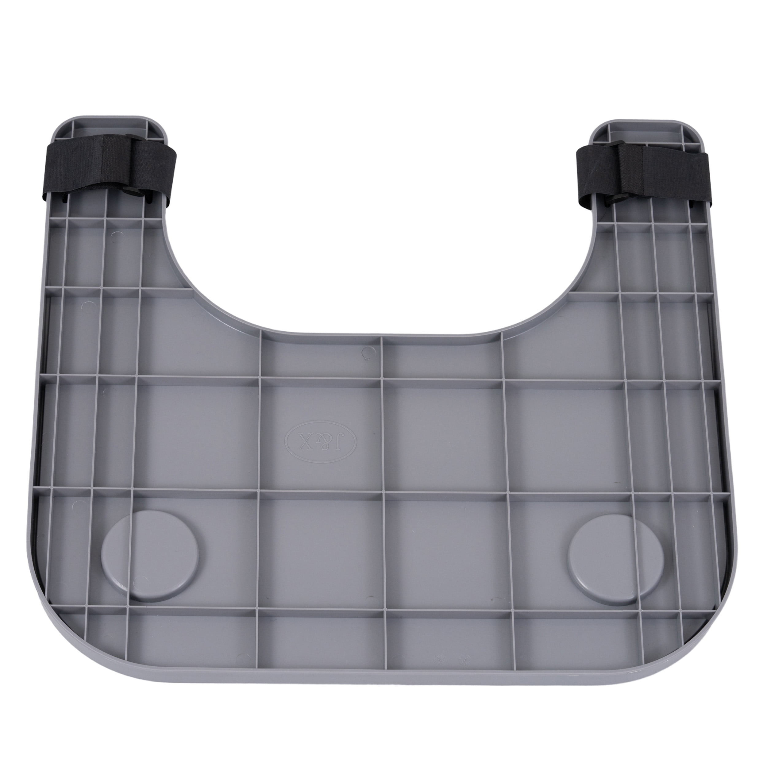 AlveyTech Plastic Removable Tray Table with Cup Holder, Wheel Chairs & Transport Chairs Trays (Gray)