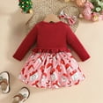 thumbnail image 5 of Karoyedx Baby Girls Clothes Baby Girl Outfits 2pcs Clothing Set for Toddler Girl Print Dress & Cardigan Christmas Gift Red Size,2-3 Years, 5 of 6