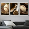 thumbnail image 3 of wall26 Framed Canvas Print Wall Art Set Close Up Baseball Catcher's Mitt Details Sports &amp; Fitness Athletes Photography Pop Art Modern Realism for Living Room, Bedroom, Office - 16"x24"x, 3 of 5