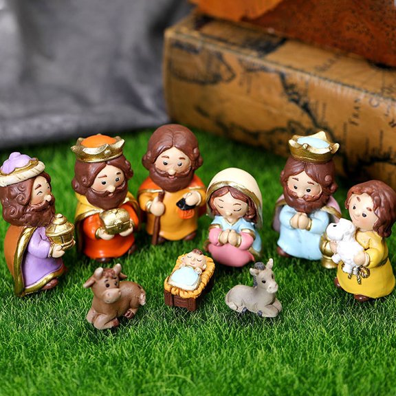 VOTRUDI LED Nativity Manger Set,Christmas Decorations Indoor Clearance,Christmas Decoration Gift,Christmas Indoor Decor for Room Office Tabletop,Colours